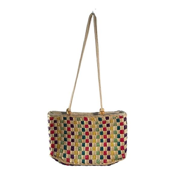 unbranded Handbags - Women’s Vintage Straw Purse Shoulder Bag Vacation Beach Colorful Woven